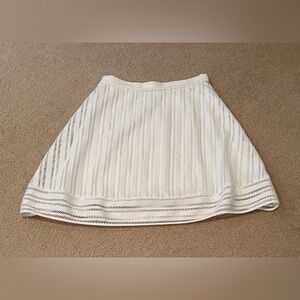 J Crew White Eyelet Lined A-Lined Skirt - Size: 8